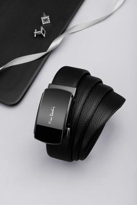 皮尔卡丹头层牛皮皮带男款商务休闲都市自动扣男士腰带高级感牛皮男式裤腰带