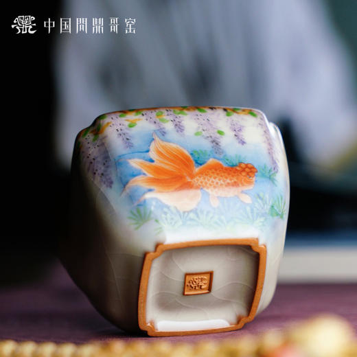 问鼎哥窑 四喜杯 （紫藤金鱼）（缺货） 商品图4