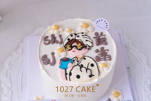 1027CAKE |  手绘蛋糕  线条小狗 商品图1