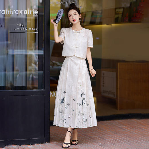 新中式国风套装连衣裙，气质女神范印花马面裙两件套HR-LMJY6681 商品图2