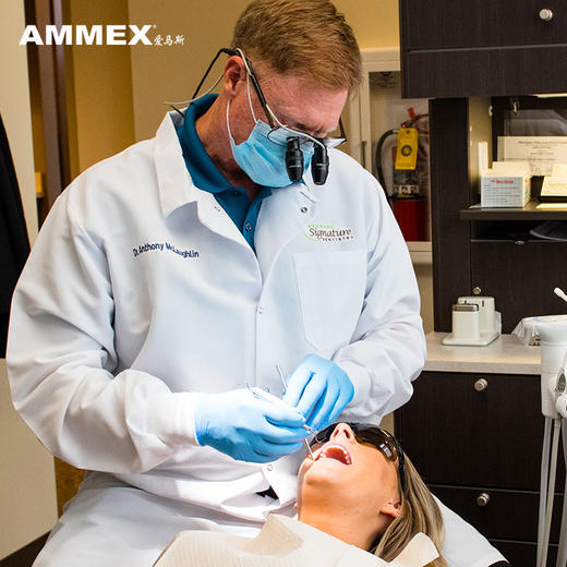 【进口】医用检查手套（蓝色丁腈 无粉 微麻面） APFNCMD-国械备20180694 商品图3