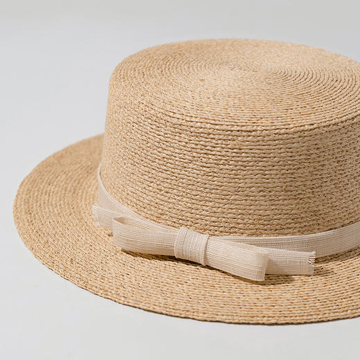 CP106疯帽子法式简约小清新蝴蝶结礼帽透气遮阳拉菲草海边出游帽子女 商品图1