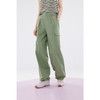 【严选】诗凡黎绿色工装风束脚休闲裤2024夏新款薄荷曼波宽松设计感长裤女SF6350611 商品缩略图2