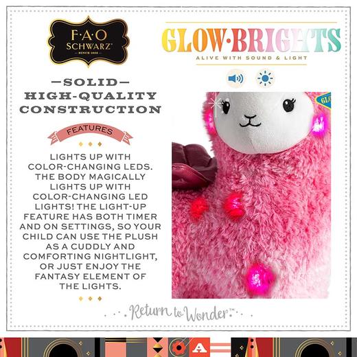 TS 玩具毛绒LED音乐羊驼15英寸TSFC1101012260 商品图1