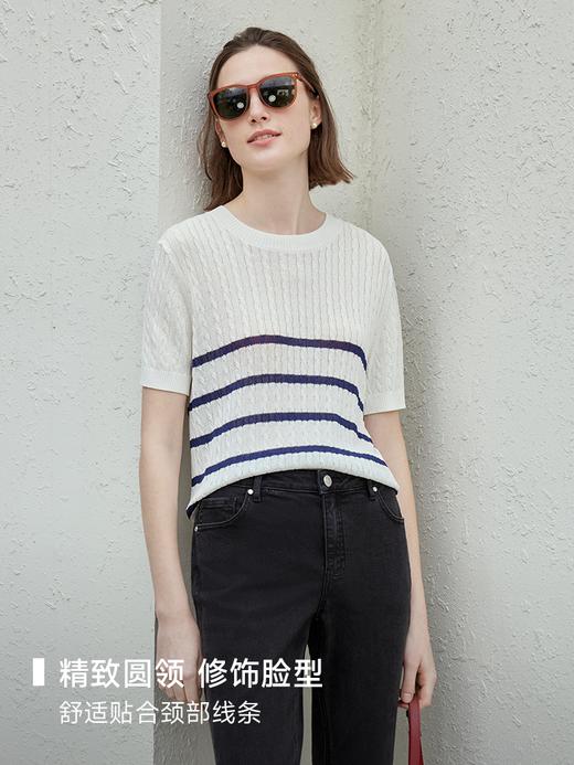 绞花条纹毛衫FCE2WST083 商品图3