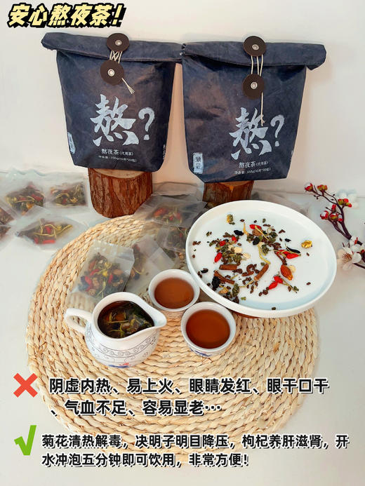 熬夜必备！『颖见·熬夜茶』一袋30小包 | 阴虚火旺就喝它！口臭·长痘·满脸油光就喝它！ 商品图1