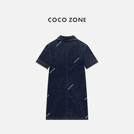 COCO ZONE "南希连衣裙“藏不住一点翻领单排扣连衣裙短袖A字裙CC1B1374 商品图1