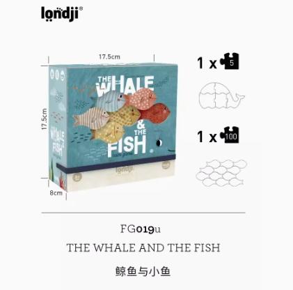 londji儿童进口拼图桌游鲸鱼和小鱼儿童益智拼图 商品图0