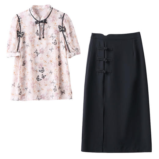 新中式国风轻熟时尚碎花两件套装SSQJRA622-6 商品图4