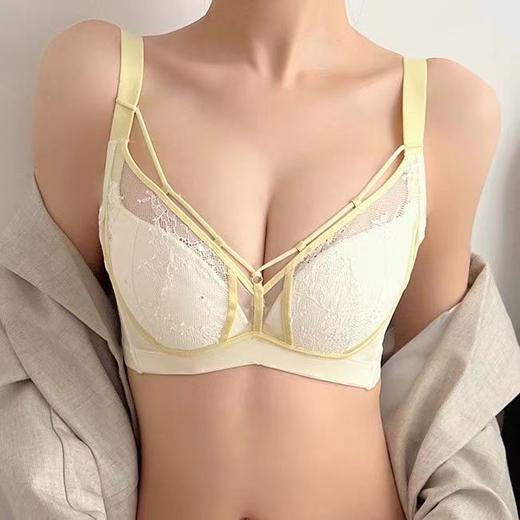 桂玉之地 文胸 门店同款 法式性感柠檬维C云感棉内衣聚拢大胸显小兔耳薄杯防垂调整型胸罩 商品图1