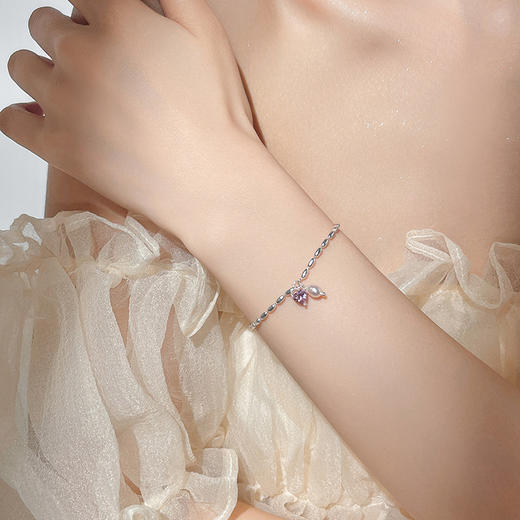 【爱心珍珠】S925银小米粒手链【JHY-A001076Y】 商品图3