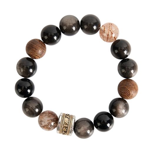 大英博物馆x苏州博物馆亚述系列 亚述巴尼拔 太阳花 发晶黑曜石手链 商品图4