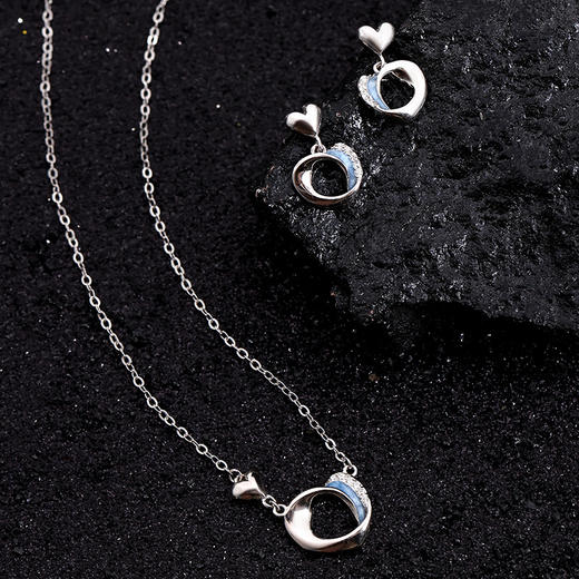 【爱心莫比乌斯】S925银滴胶耳钉【JHY-E000690B】 商品图2