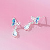 【水滴蝴蝶】纯银S925银月光石耳钉【JHY-E000713Y】 商品缩略图1