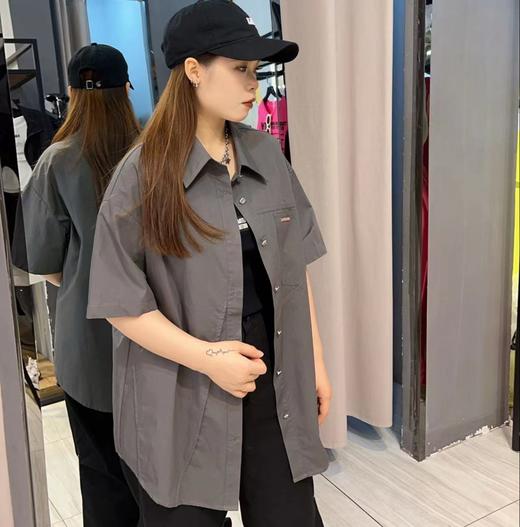 3-14MZ立领分割线短袖衬衫40505（灰） 夏季 142140080321 商品图0