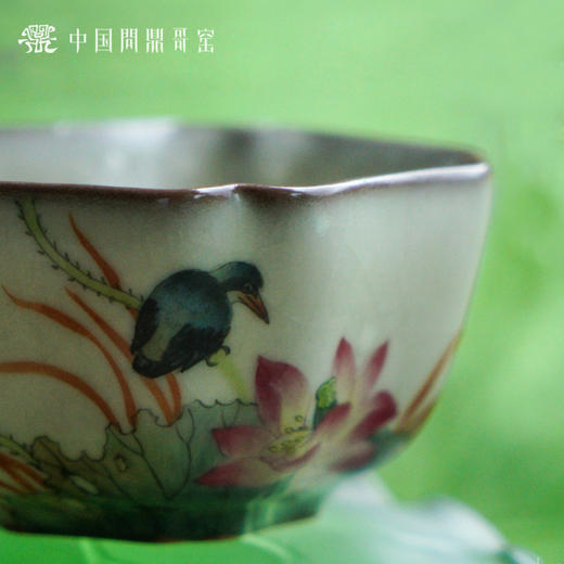 问鼎哥窑致巧款大五行杯（深夏荷风） 商品图3