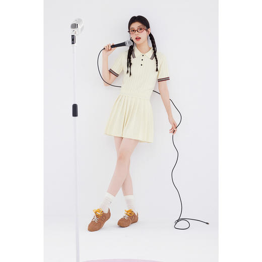 【严选】诗凡黎学院风百褶半身裙2024夏新款显瘦流行漂亮a字小个子短裙女SF63340881 商品图1