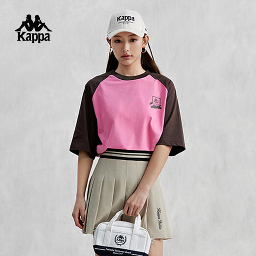 Kappa卡帕短袖2024新款情侣男女夏索罗娜运动休闲T恤撞色半袖K0EX2TD91D 商品图1