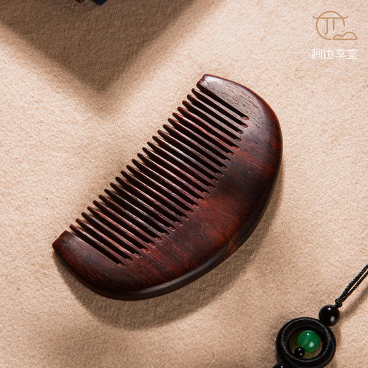 清代紫檀家具老料手工制木梳 商品图1