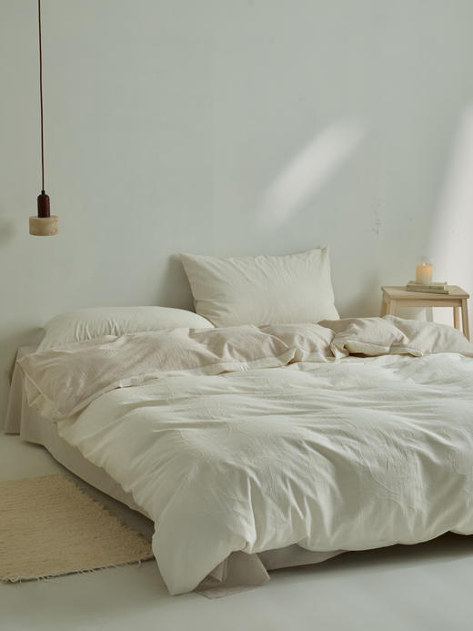 顶柔 水洗棉提花四件套双层纱婴儿级触感，柔然舒适；3D立体提花+水洗工艺，将纱布柔软度发挥到极致 商品图6