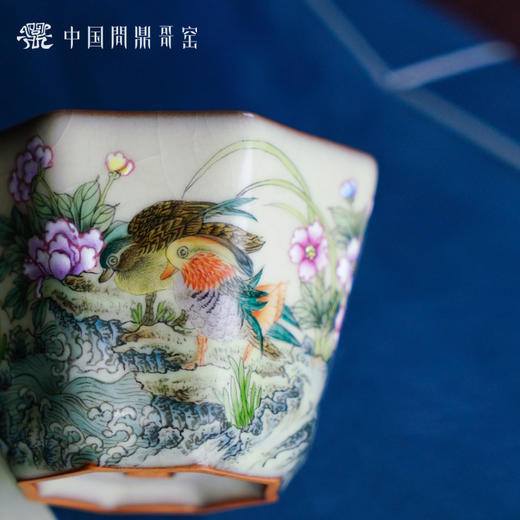 问鼎哥窑致巧款八方斗杯 （鸳鸯） 商品图3