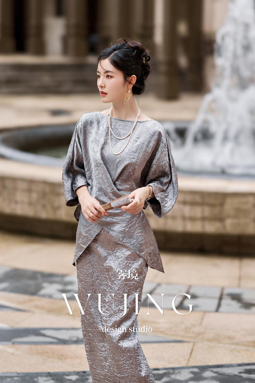 【雾境定制】璀璨云裳系列 高贵织锦提花麒麟祥云暗纹显瘦系带上衣 3205023 商品图0