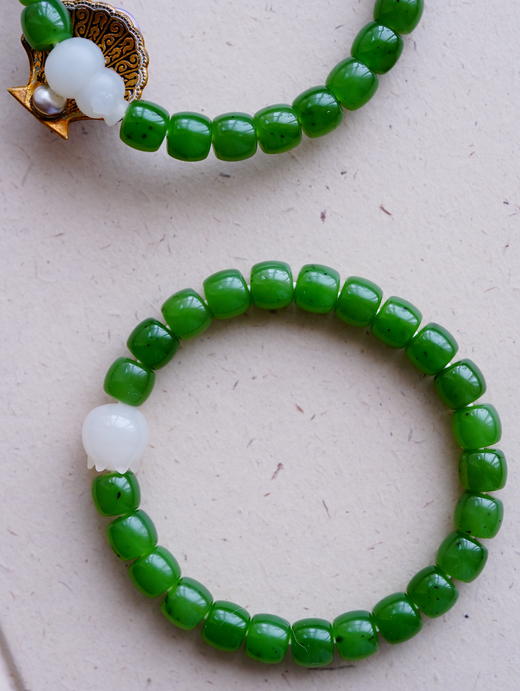 绿一样自由 · 青萝·和田碧玉籽料手串【 嘉石285】 商品图9