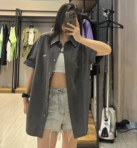 3-14MZ立领分割线短袖衬衫40505（灰） 夏季 142140080321 商品图2