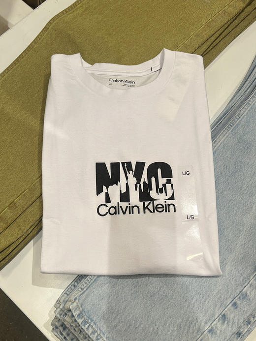 Calvin Klein/CK 男士圆领创意印花纯棉透气舒适休闲短袖T恤 商品图0