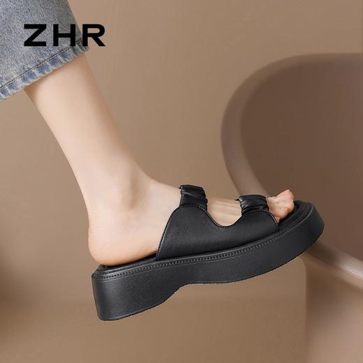 ZHR拖鞋女夏季外穿2024新款厚底配裙子松糕运动沙滩一脚蹬凉拖鞋 商品图9