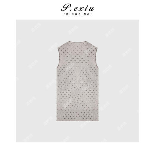 04-1潘依绣丁丁宠粉【乌龙茶冻】棉麻法式无袖满印背心连衣裙 W-60228 商品图2