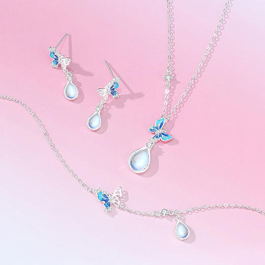 【水滴蝴蝶】S925银月光石项链【JHY-N001541Y】 商品图3