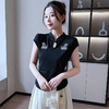 【短袖T恤女】夏季新款 新中式修身盘扣针织衫 国风褶皱收腰甜美上衣  商品缩略图5