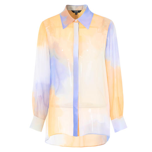 EITIE爱特爱夏季新款时尚个性扎染撞色印花衬衫上衣女7409112 商品图5