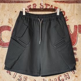 马登工装美式人字纹10袋短裤多口袋机能松紧腰抽绳宽松直筒裤男夏
