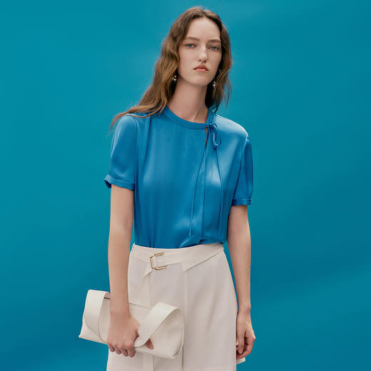 EITIE爱特爱夏季新款温柔百搭显瘦飘带小上衣7413118 商品图1