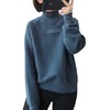 加绒加厚高领卫衣女春秋新款ins厚款刺绣外套宽松百搭上衣女CN279DJ99 商品缩略图1