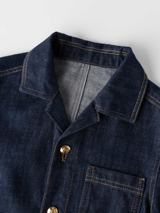 COCO ZONE "南希连衣裙“藏不住一点翻领单排扣连衣裙短袖A字裙CC1B1374 商品图4