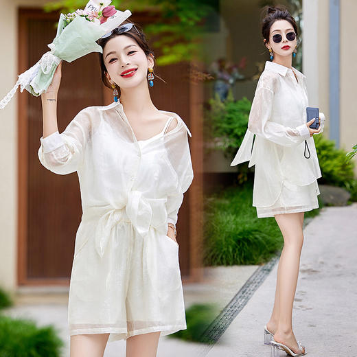 设计感超好看别致，防晒衬衫两件套HR-CPYY8077 商品图2