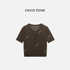 COCO ZONE”100水溶羊毛“藏不住一点圆领针织开衫单排扣短袖上衣CC2B1127 商品缩略图2