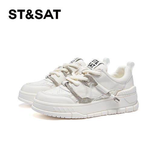 星期六休闲潮搭蕾丝厚底板鞋SSC3112045 商品图8