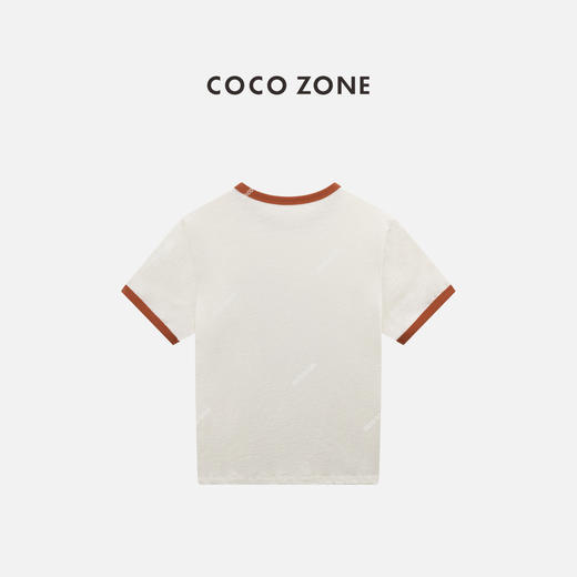 COCO ZONE "加州落日”夏季撞色圆领短袖T恤休闲百搭上衣CC2B1104 商品图1