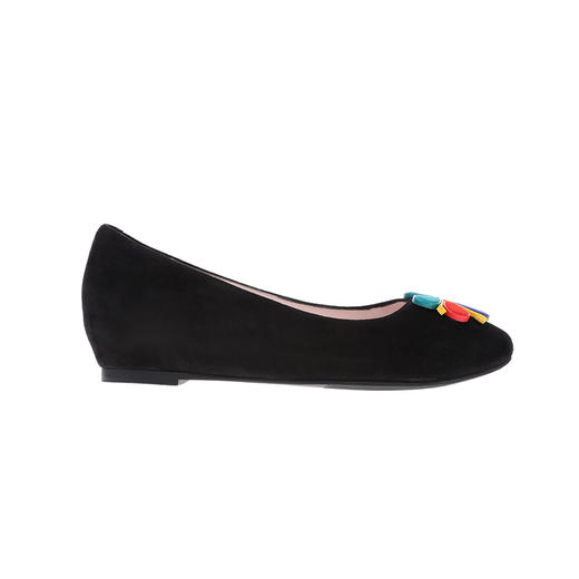 sheme蝶雨彩虹系列 彩色面料拼接成花瓣 优雅舒适坡跟女士单鞋 可定制 商品图0