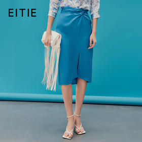 EITIE爱特爱夏季新款时尚气质显瘦高腰开叉半身裙7406109