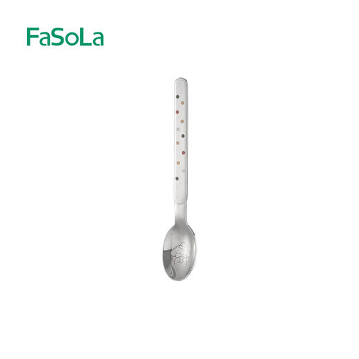 FaSoLa不锈钢餐勺高颜值家用长柄加厚成人调羹汤匙儿童吃饭勺子 商品图5