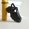 Safiya/索菲娅 2023夏季新潮三角标镂空编织锯齿厚底罗马凉鞋 SF32115010 商品缩略图6