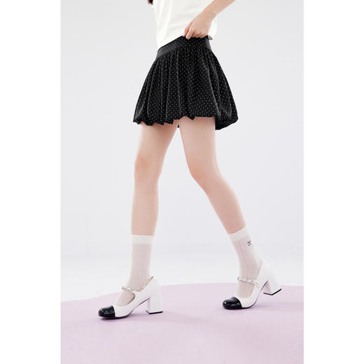 【严选】【花苞裙】诗凡黎黑色波点半身裙2024夏新款高腰显瘦小个子短裙女SF6340791 商品图3