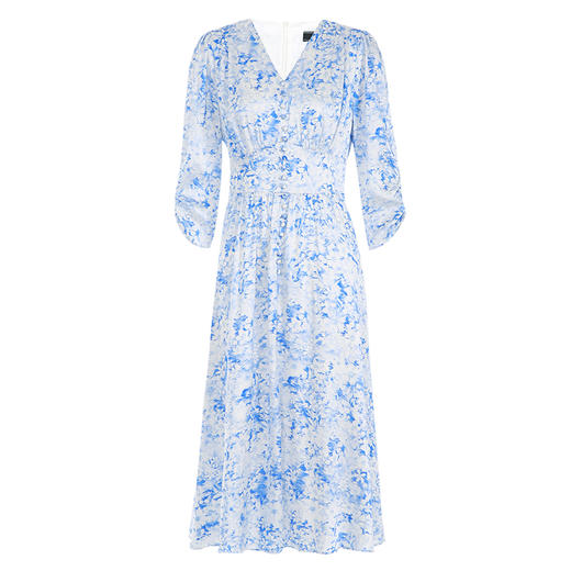 EITIE爱特爱夏款新品V领显瘦高腰印花连衣裙7407157 商品图5