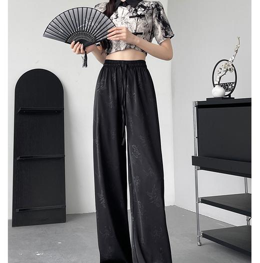 烟雨入江南，花草衔提花！【新中式国风提花冰丝裤】舒适亲肤感，柔软透气不闷吸湿性强，3D立体裁剪设计特色花纹面料，轻薄美观冰凉速干，拯救微胖身材 商品图2