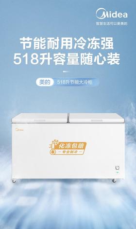 美的(Midea) （202731
）冰柜商用518升大容量 冷藏冷冻转换卧式冷柜 速冻保鲜囤货雪柜BD/BC-518DKM
